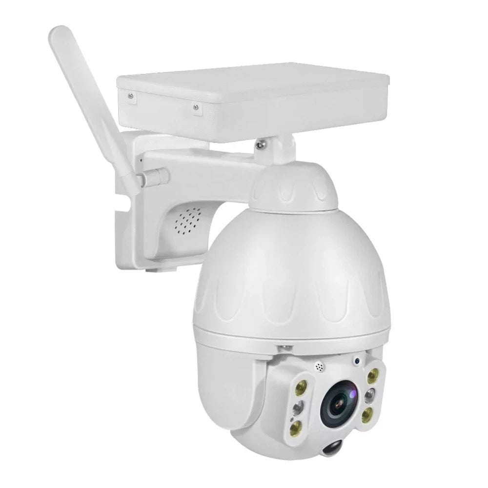 Solar Power Dome Camera Wi-Fi & 4G LTE IP Network CCTV Security 2 Way Audio PIR Night Vision