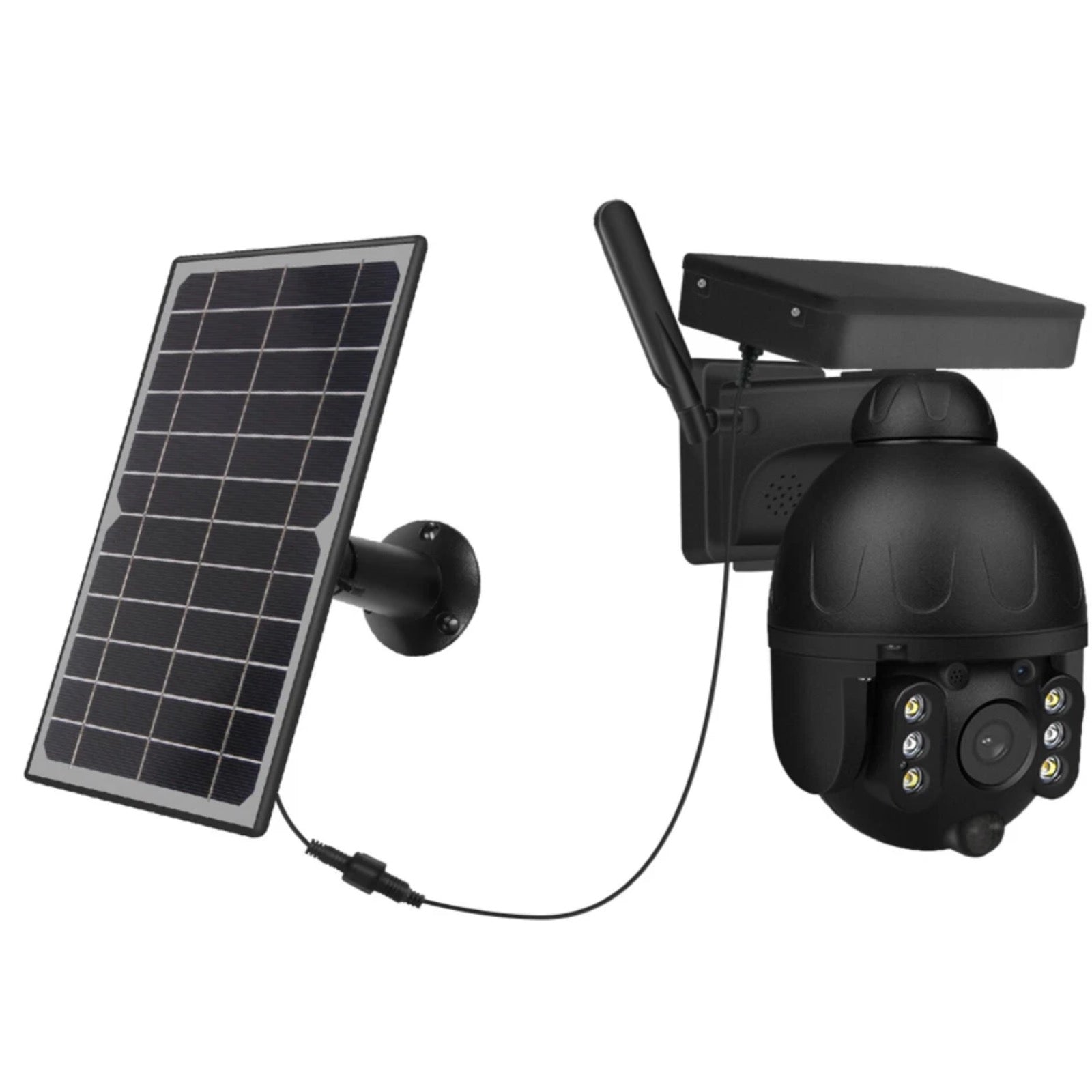 4G WiFi Solar Power Dome Camera Wireless Video CCTV PTZ 2 Way Audio PIR Night Vision