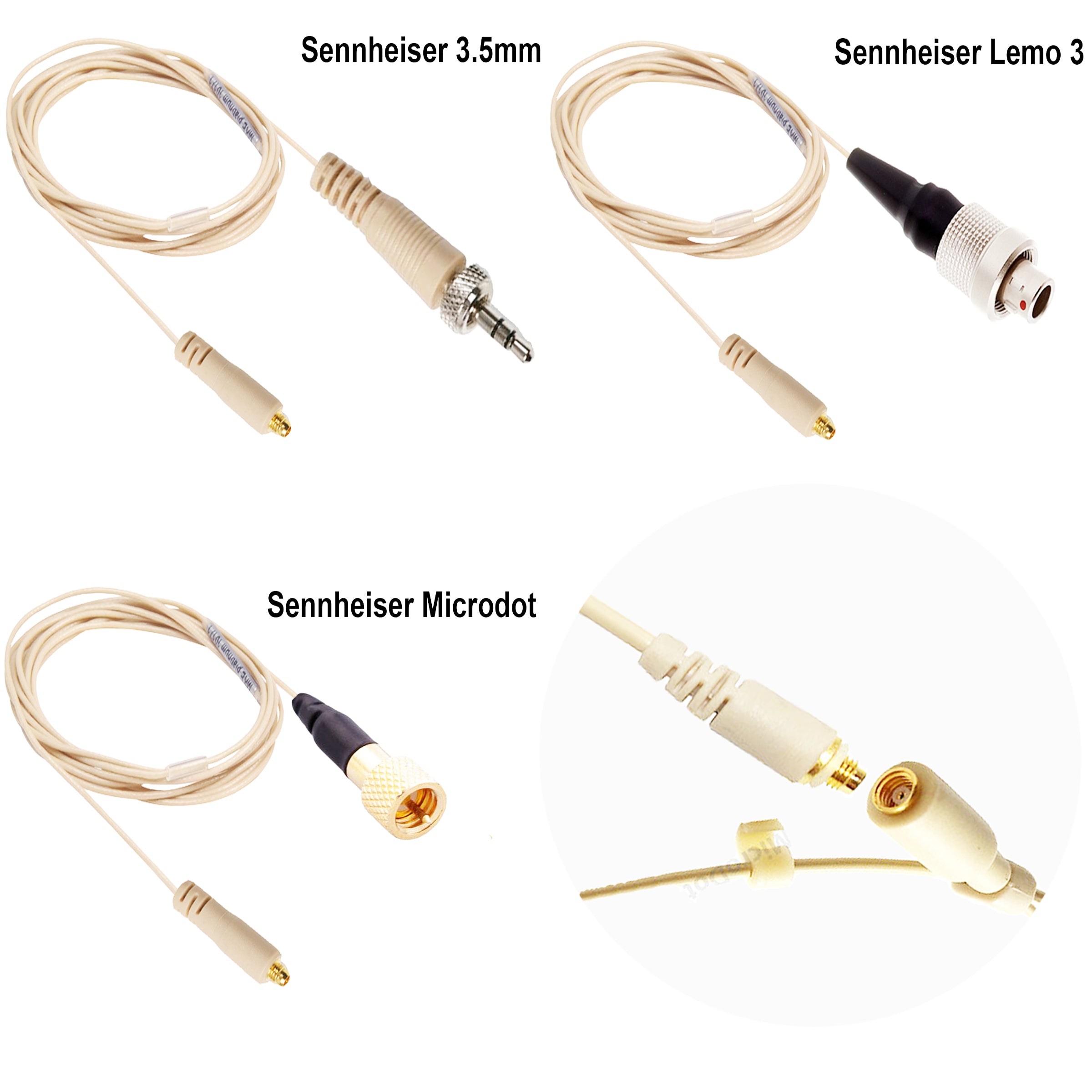 Replacement Detachable Cables for Micronic BPE Ear Hook Microphone to Fit all Body-Pack Transmitters