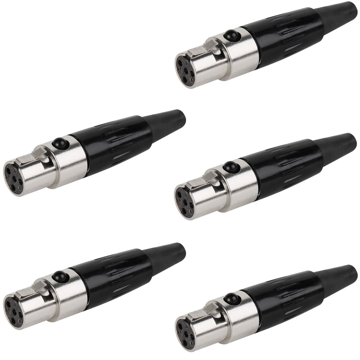 5x TA4F 4 Pin Mini XLR Connector Plug Inline Female Socket For Audio Microphone