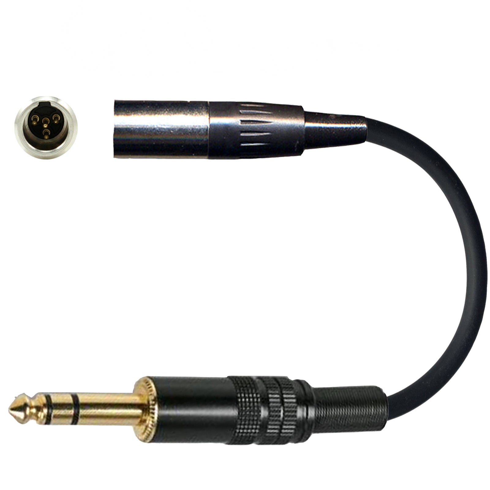 Shure Microphone Adapter Converts TQG 4 pin mini XLR Lavaliere Ear-hook Headworn Mic for Body Pack Transmitter