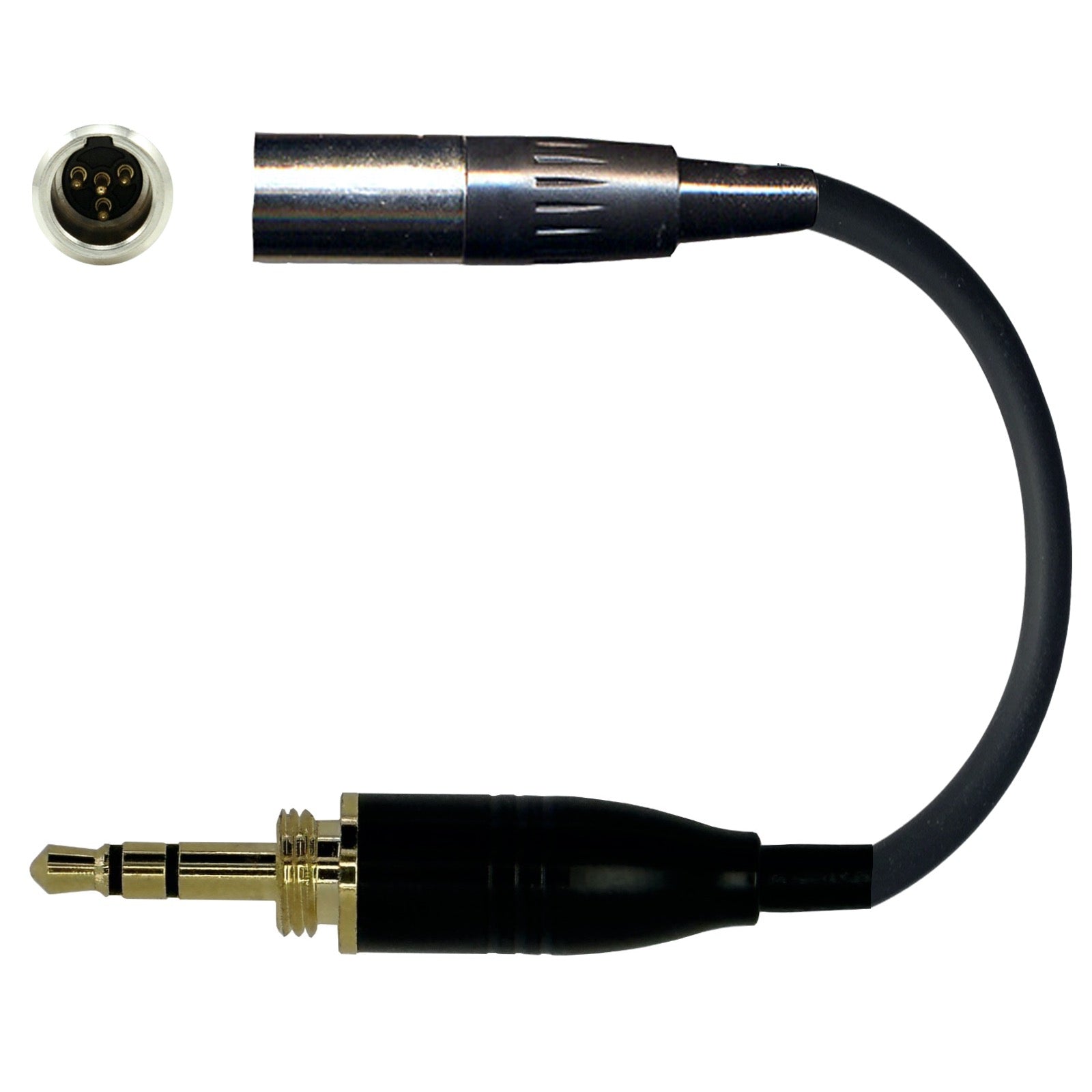 Microphone Adapter to Convert Shure DH5 Headset with Lemo 3 or 4 pin mini XLR Connector