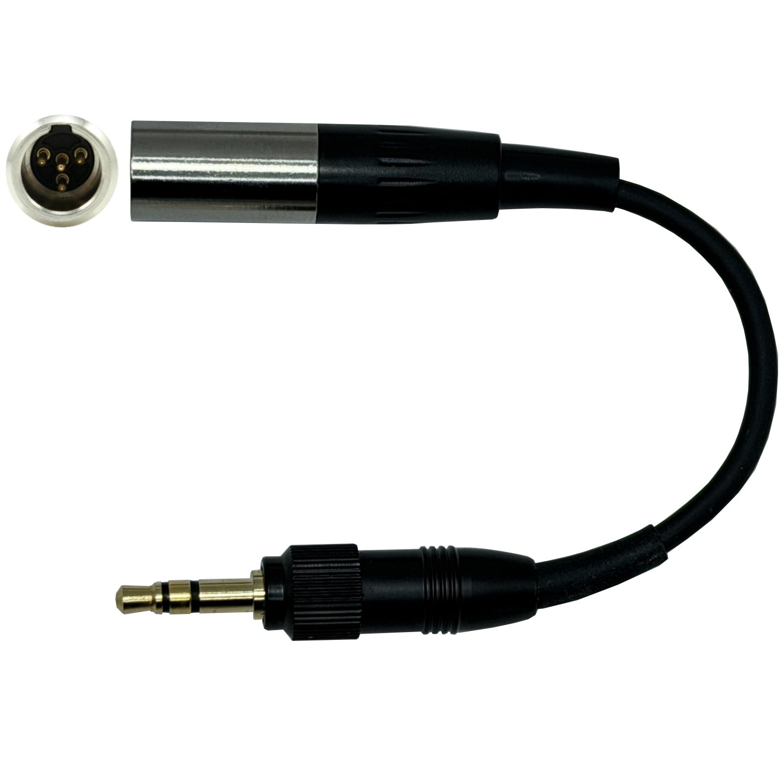 Shure Microphone Adapter Converts TQG 4 pin mini XLR Lavaliere Ear-hook Headworn Mic for Body Pack Transmitter