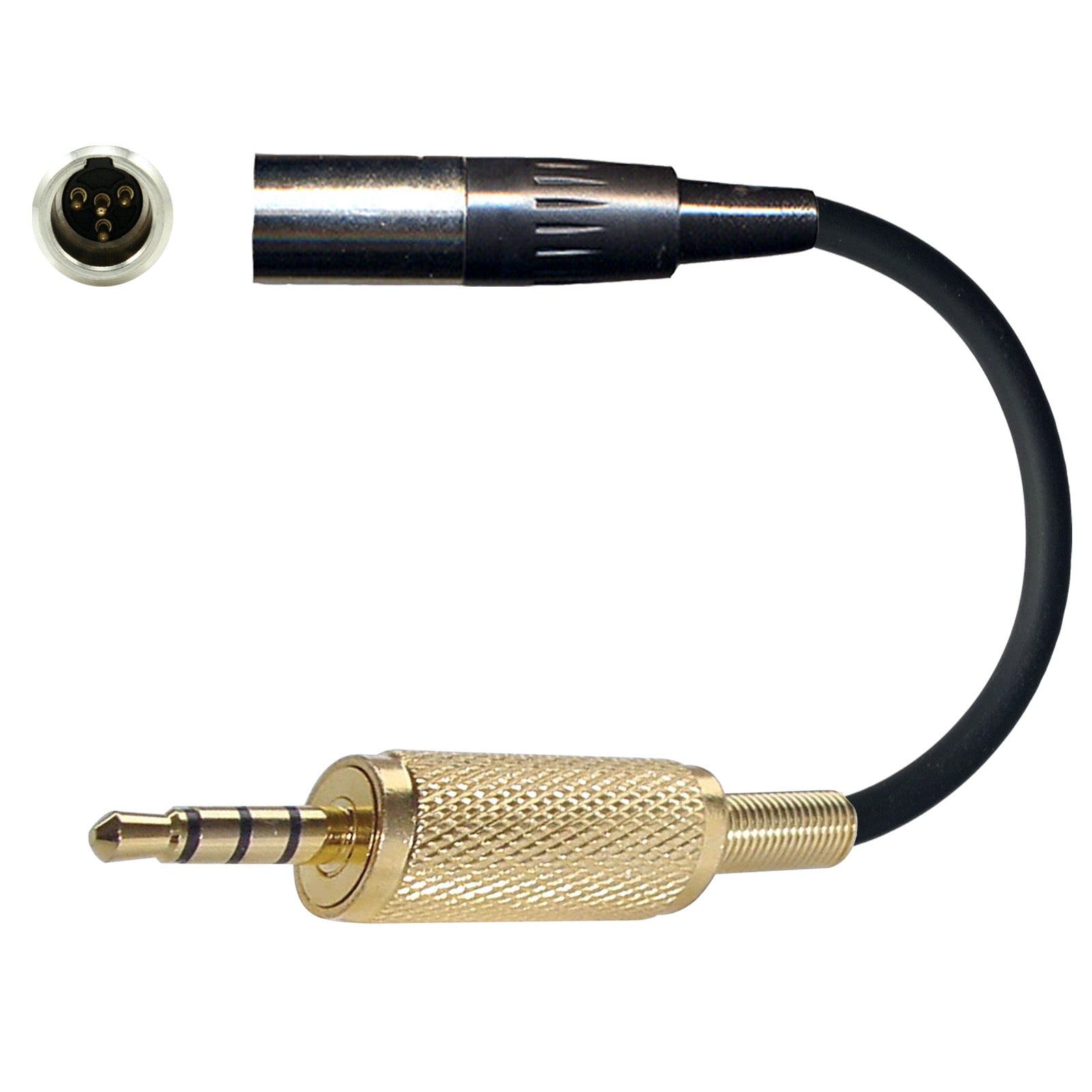 Shure Microphone Adapter Converts TQG 4 pin mini XLR Lavaliere Ear-hook Headworn Mic for Body Pack Transmitter