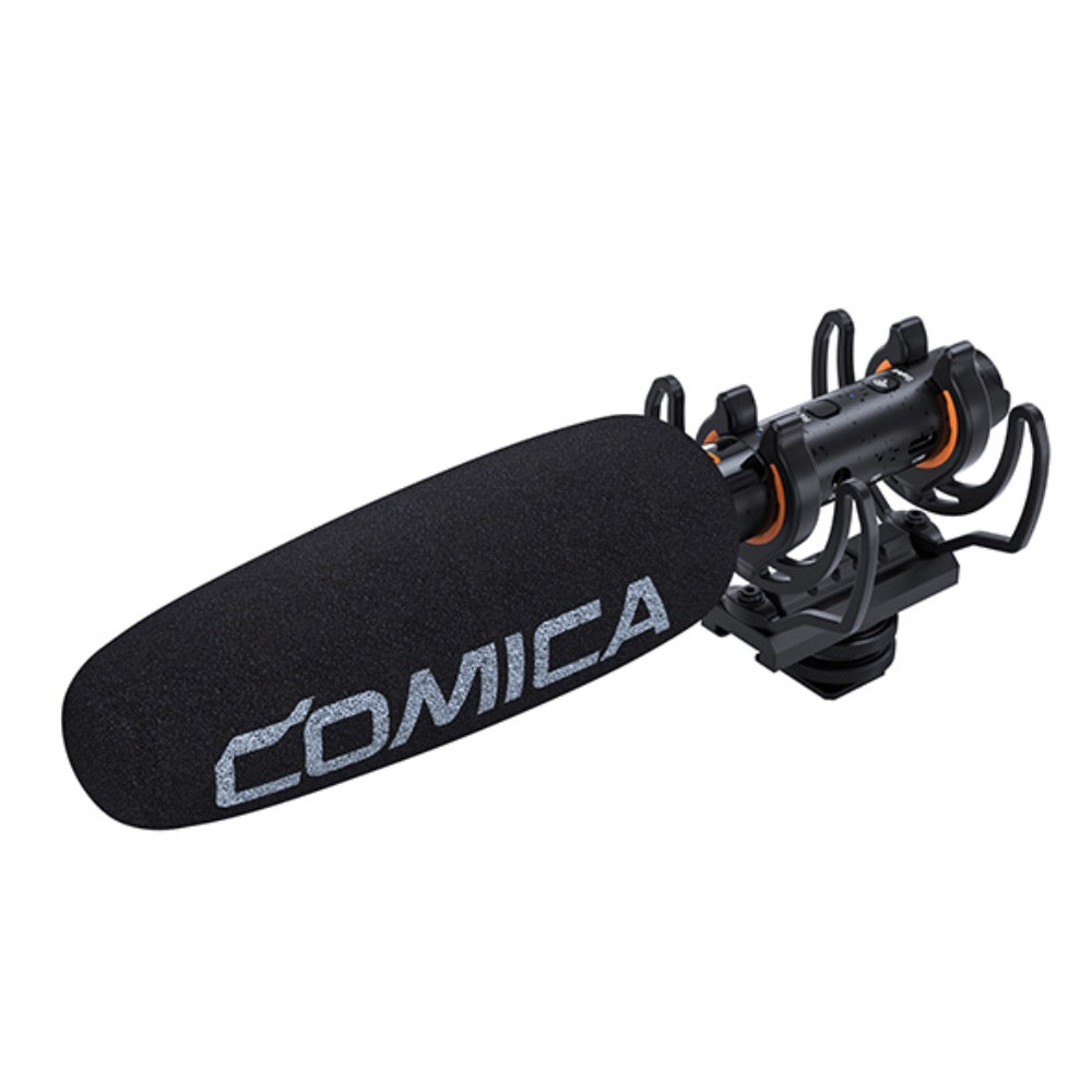 VM40 Comica Shotgun Microphone Super Cardioid Dual Channel Wireless 200 Metre Range Built In Recorder