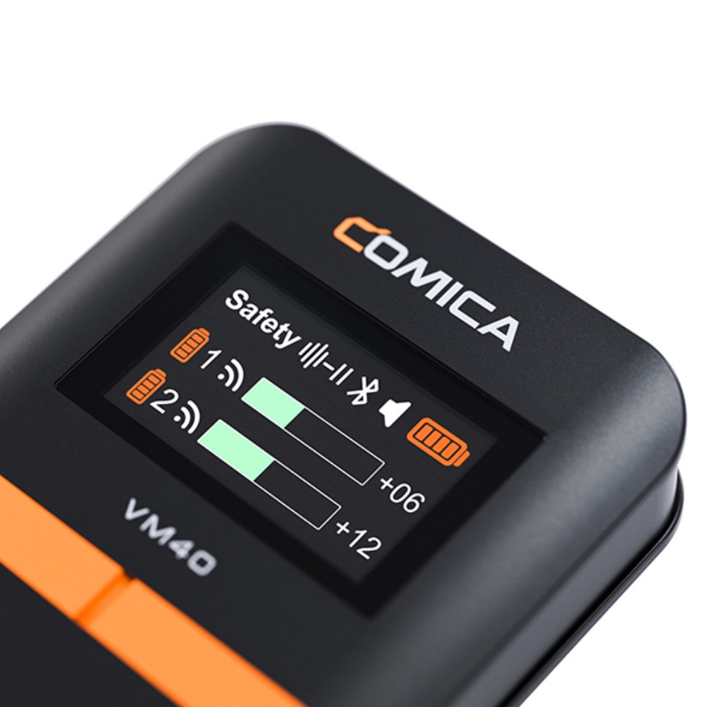 VM40 Comica Shotgun Microphone Super Cardioid Dual Channel Wireless 200 Metre Range Built In Recorder