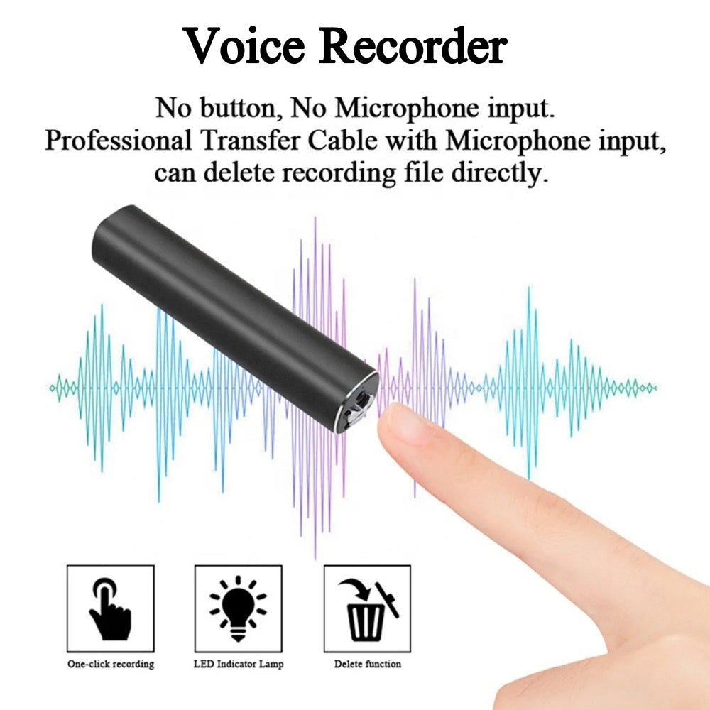 Magnetic Audio Voice Recorder 660 Hours Battery Sound Activated Premium Quality 1536kbps Bit Rate .WAV Format