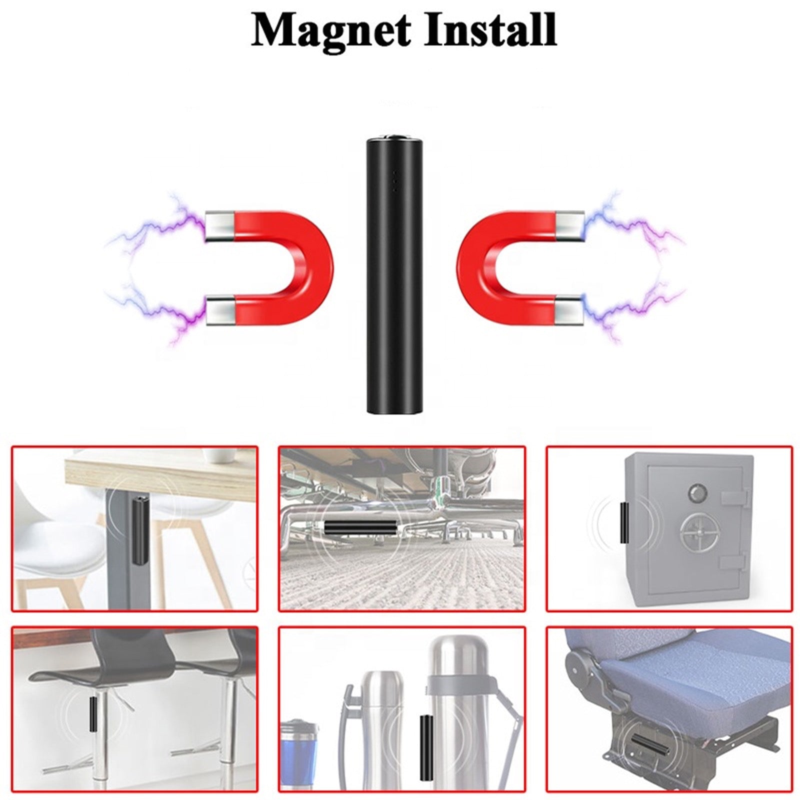 Magnetic Audio Voice Recorder 660 Hours Battery Sound Activated Premium Quality 1536kbps Bit Rate .WAV Format