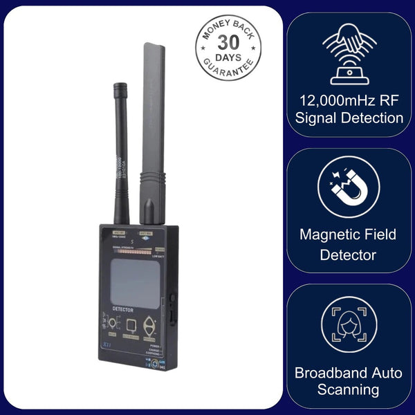 X11A Spy Bug Detector Advanced Upgrade 12,000 mHz TSCM GSM Bug GPS Tracker WIFI Camera Bluetooth Sweep