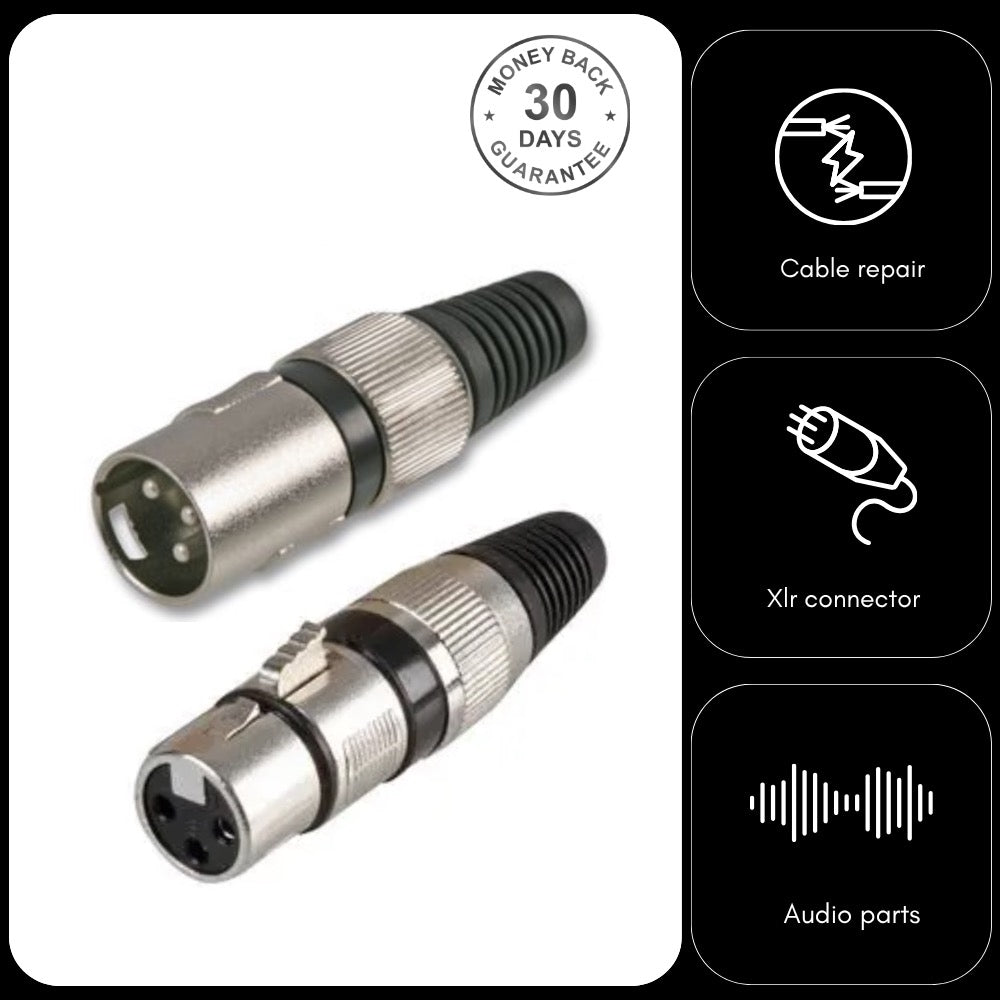 3 Pin XLR Male Female Connector Plug XLR3M XLR3F For Microphone Cable on Amplifier Mixer