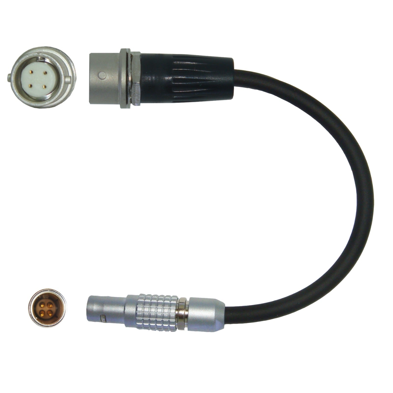 Lemo 4 Pin Microphone Adapter to Convert Lavalier Ear-hook Headworn Body-pack Transmitter Mic