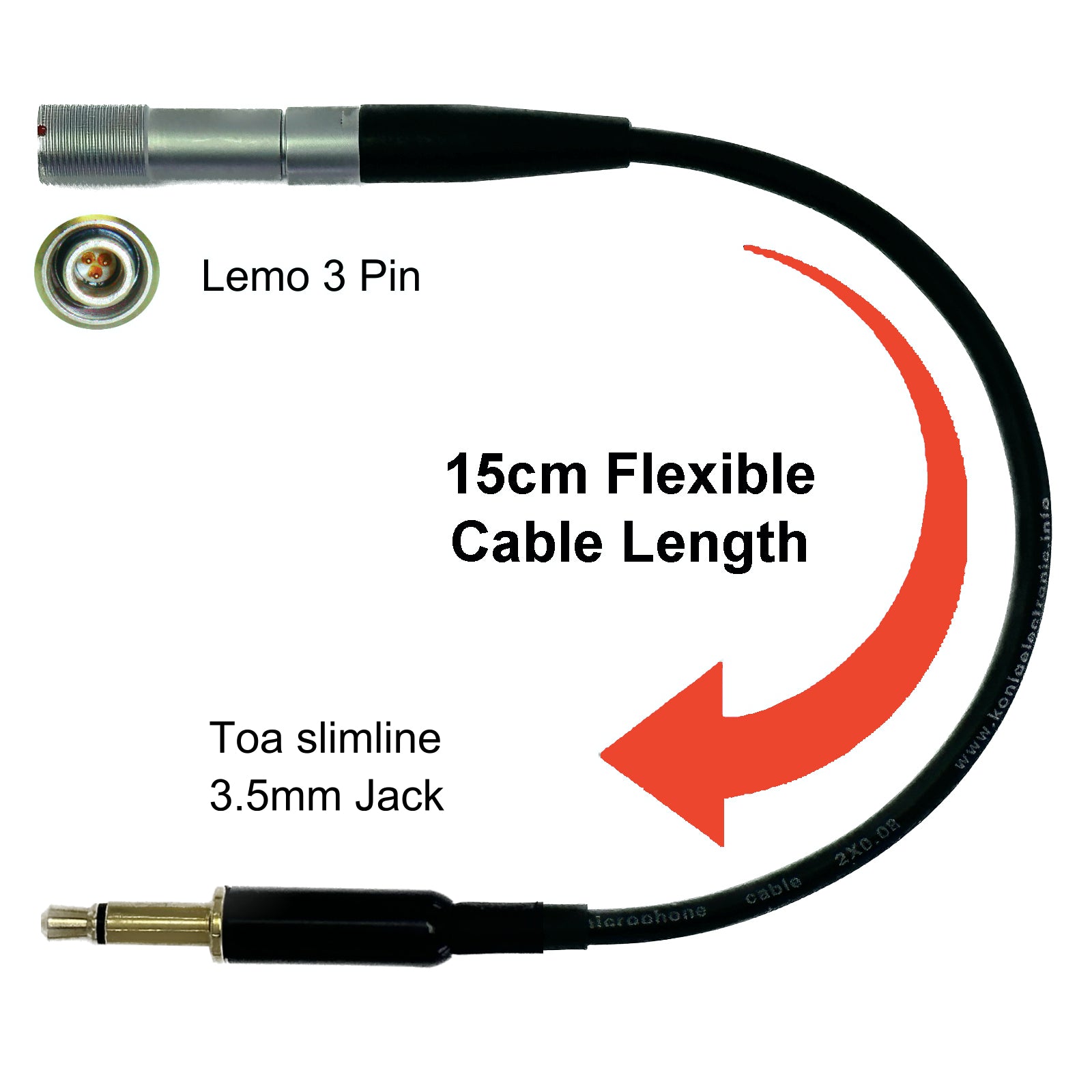 Microphone Adapter to Convert Shure DH5 Headset with Lemo 3 or 4 pin mini XLR Connector