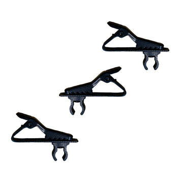 3x Replacement Clips for Lapel Lavaliere Microphone 6mm Diameter Metal Crocodile Clip Plastic Mount