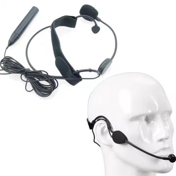 Unidirectional Condenser XLR Head Worn Microphone Headset Phantom Power 48v for Mixer Amplifier