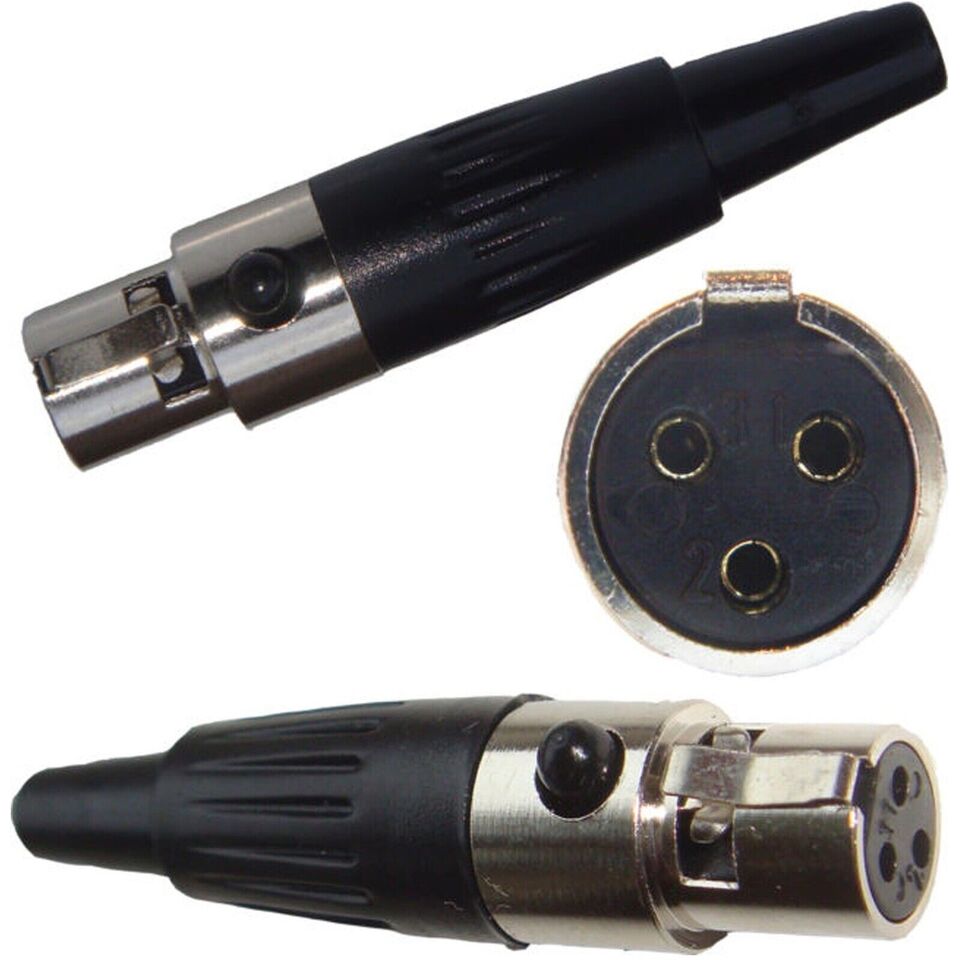 10x TA3F 3 Pin Mini XLR Connector Plug Female Socket For Microphone Audio Power