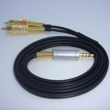 2x RCA Phono to 3.5mm TRRS Jack Microphone Recording Lead DJ Mixer Streaming Cable for iPhone Android