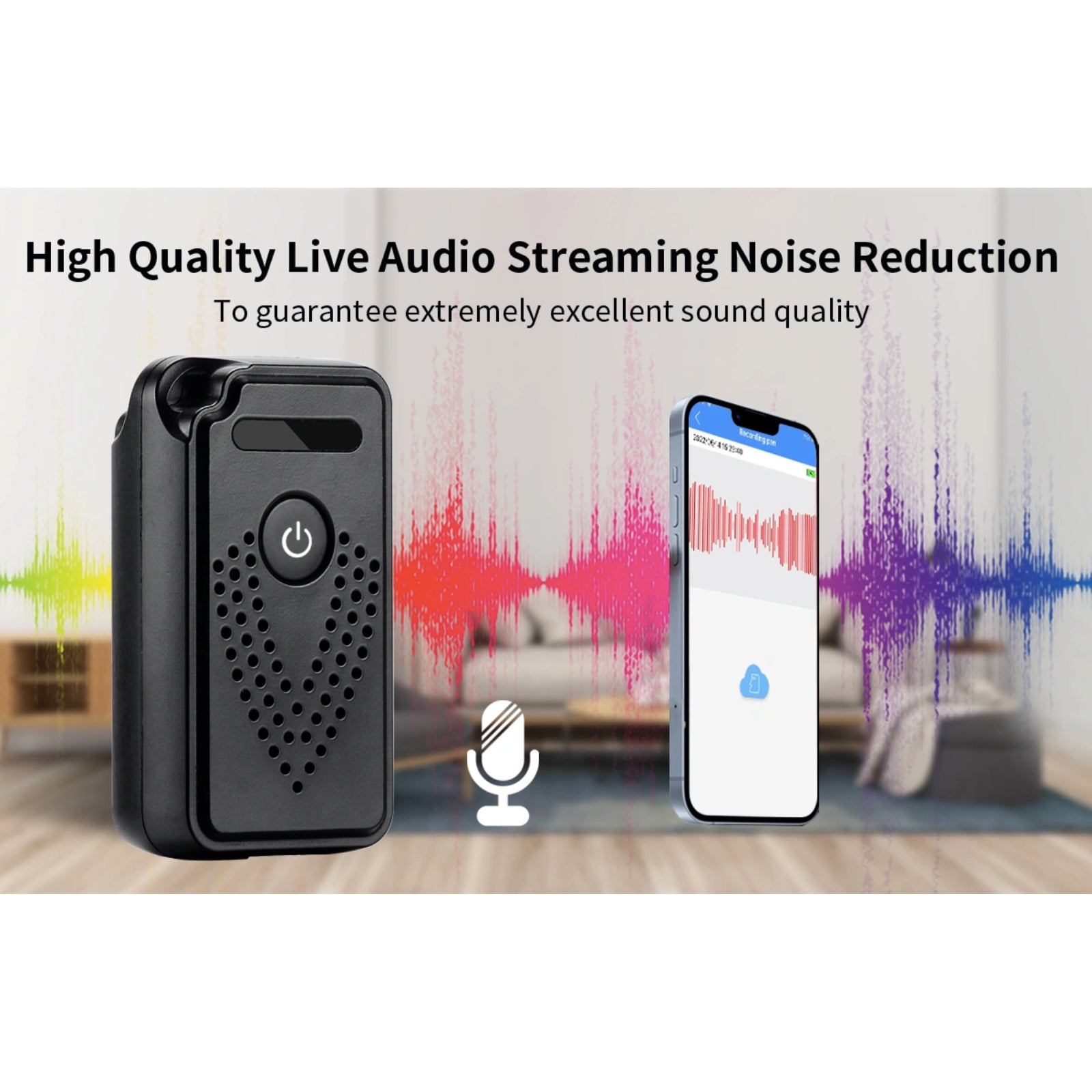 AR01 Wireless Wi-Fi Sound Recorder Listening Device Unlimited Range Live Audio Streaming Voice Activated Push Notification