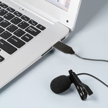 USB 2.0 (Type A) Lavalier Clip On Omni & Uni-Directional Microphone For PC, Laptop, MacBook