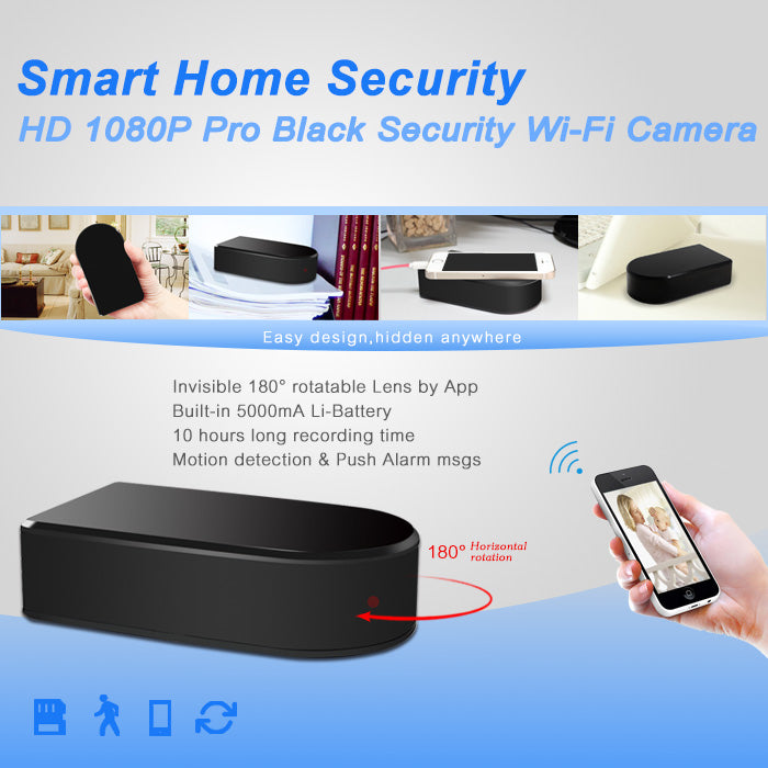 Black Box Battery Wireless Wi-Fi Security Camera 180º Horizontal Pan Night Vision 1080p FHD Video