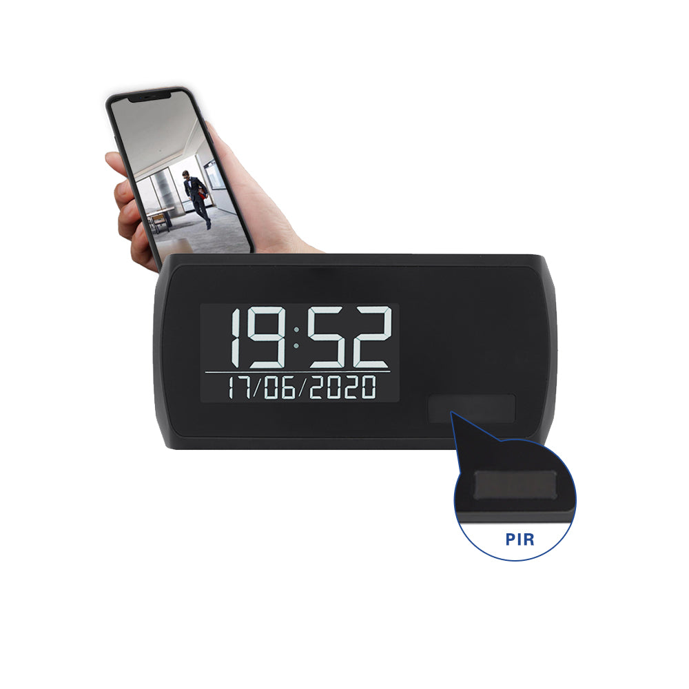 LED Clock Camera Wireless WiFi 1080p HD Video Recorder Night Vision 1 Year Battery Standby