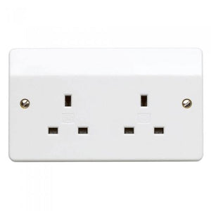 MK DOUBLE WALL SOCKET - UNSWITCHED