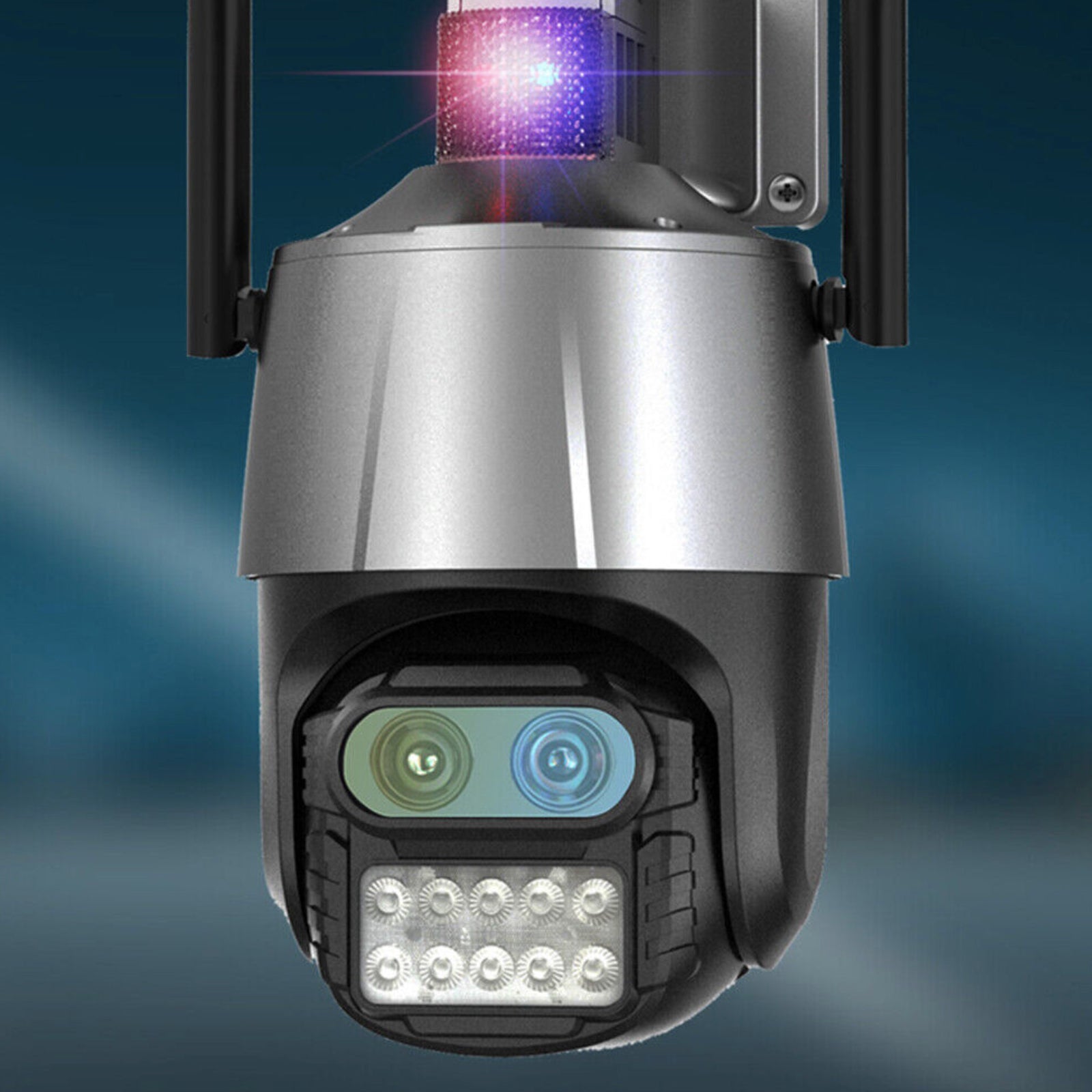 8MP CCTV Camera Wireless Wi-Fi 8x Optical Zoom Dual Lens PTZ Human Tracking Alarm Light