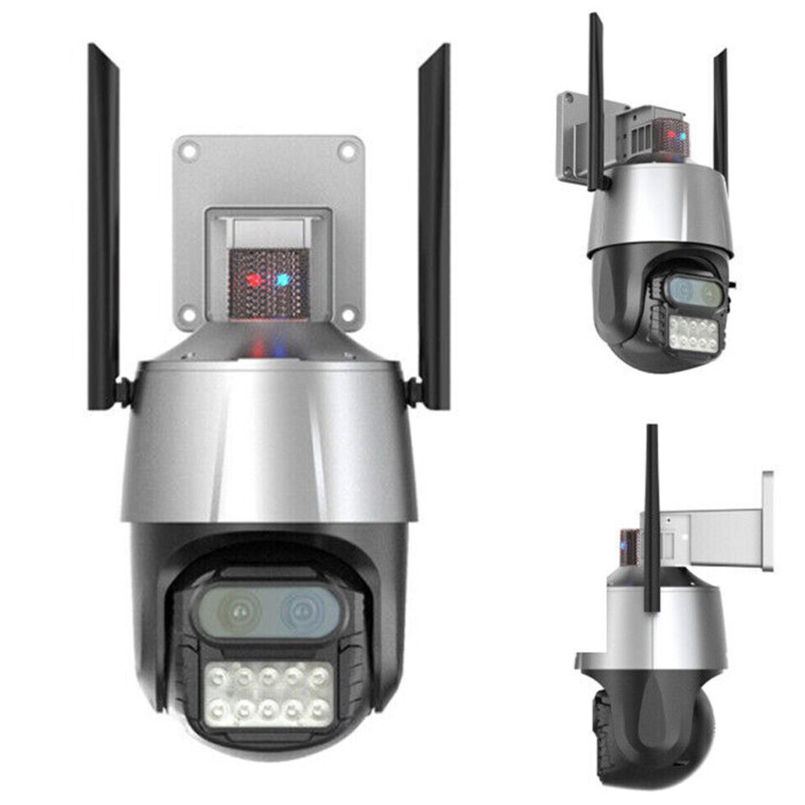 8MP CCTV Camera Wireless Wi-Fi 8x Optical Zoom Dual Lens PTZ Human Tracking Alarm Light