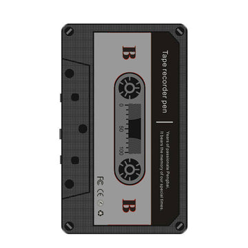 Sound Activated Voice Recorder 80 Hour Battery in Retro Style Cassette Tape 8GB Memory 256kbps Bit Rate
