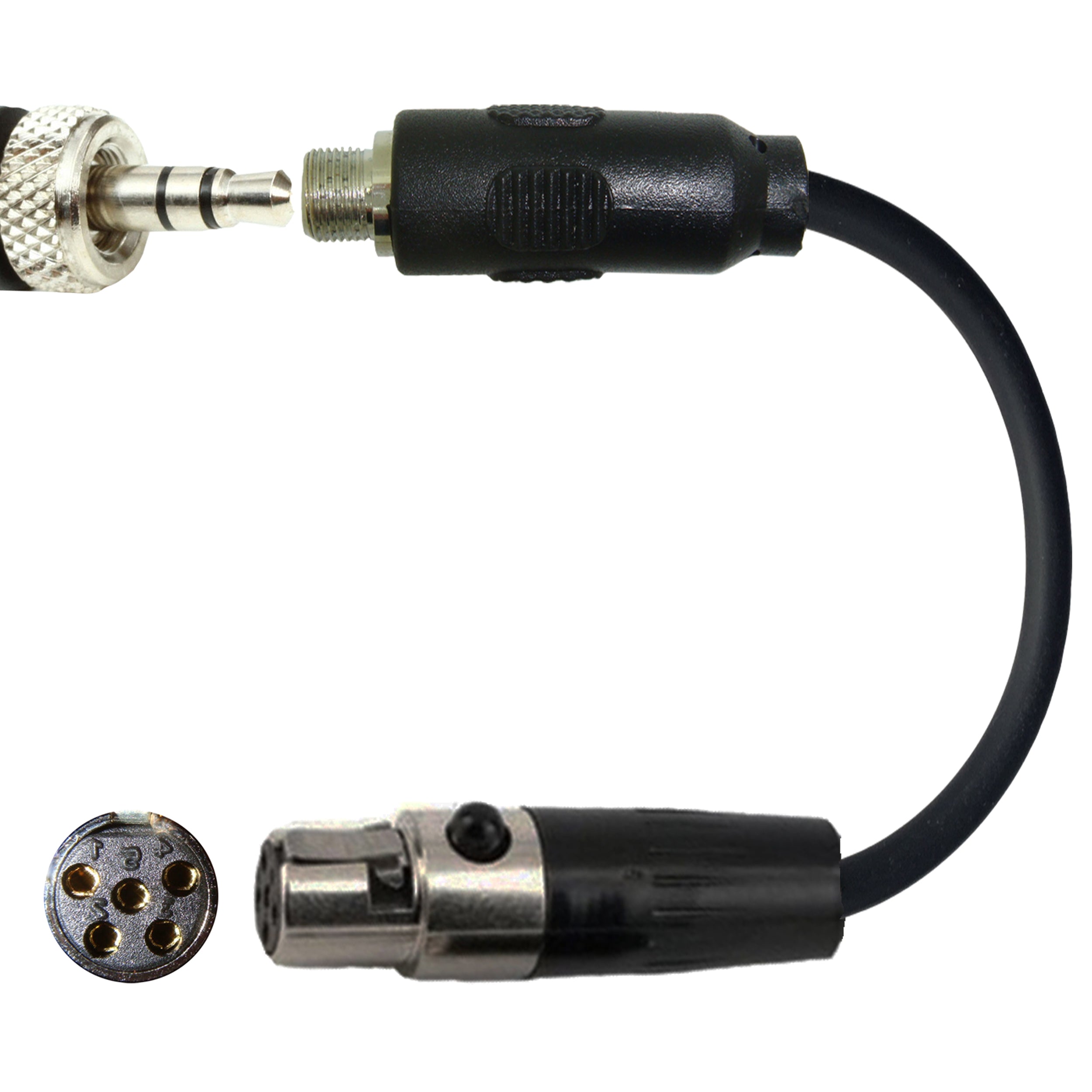 Sennheiser 3.5mm Jack Microphone Adapter to Convert Lavalier Ear-hook Headworn Body Pack Transmitter Mic