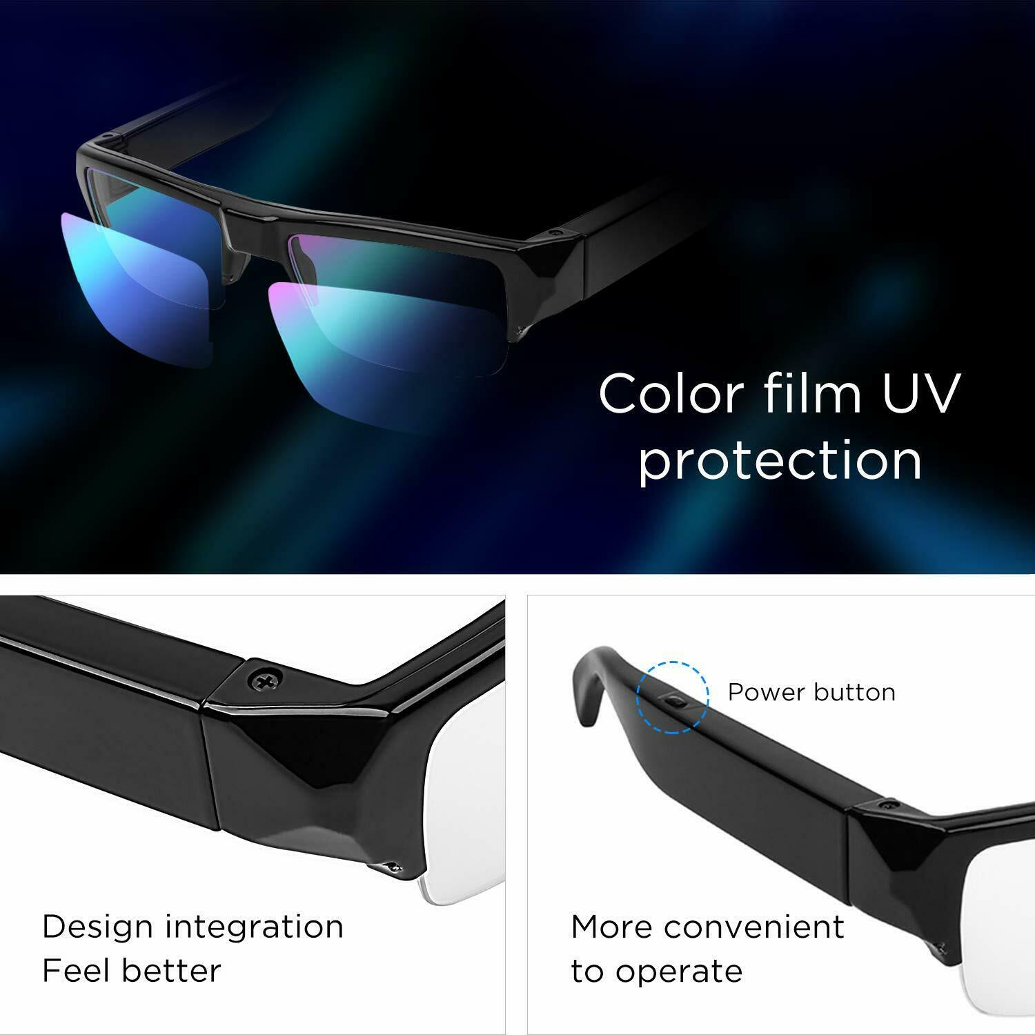 5MP Video Camera Glasses 1080p FHD Video Recorder with Sound & Take Photos