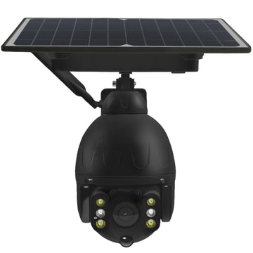 4G WiFi Solar Power Dome Camera Wireless Video CCTV PTZ 2 Way Audio PIR Night Vision