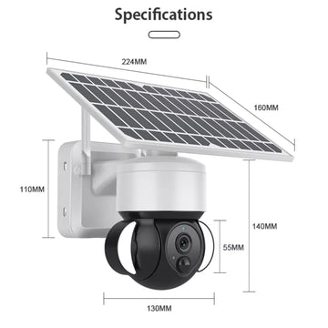 4G Solar Powered Camera Security Floodlight Night Vision Pan/Tilt HD Video Recorder