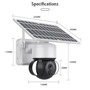 4G Solar Powered Camera Security Floodlight Night Vision Pan/Tilt HD Video Recorder