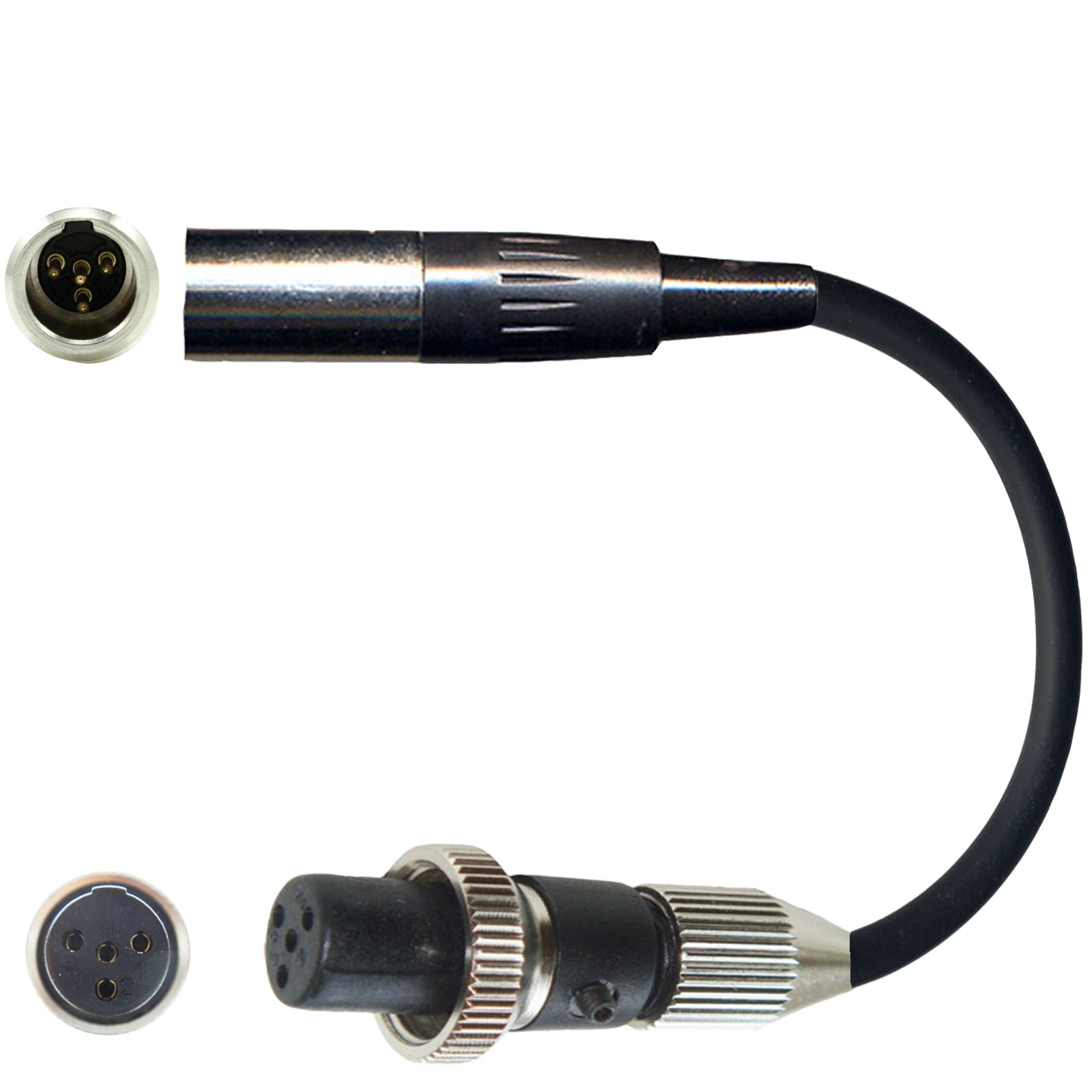 Shure Microphone Adapter Converts TQG 4 pin mini XLR Lavaliere Ear-hook Headworn Mic for Body Pack Transmitter