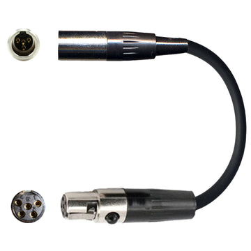 Shure Microphone Adapter Converts WBH WL 4 pin mini XLR Lavaliere Ear-Hook Head Worn Body Pack Transmitter