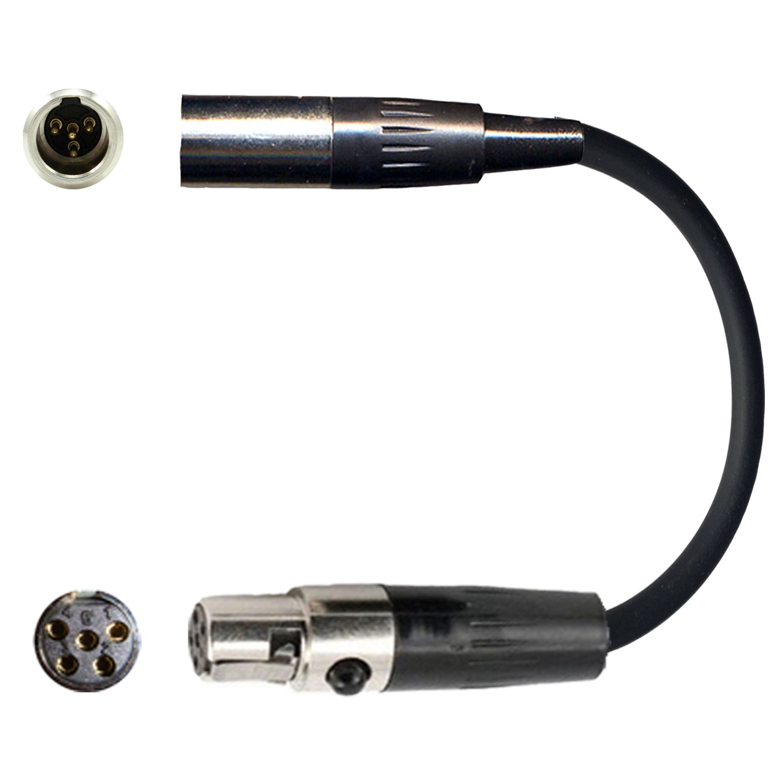 Shure Microphone Adapter Converts TQG 4 pin mini XLR Lavaliere Ear-hook Headworn Mic for Body Pack Transmitter