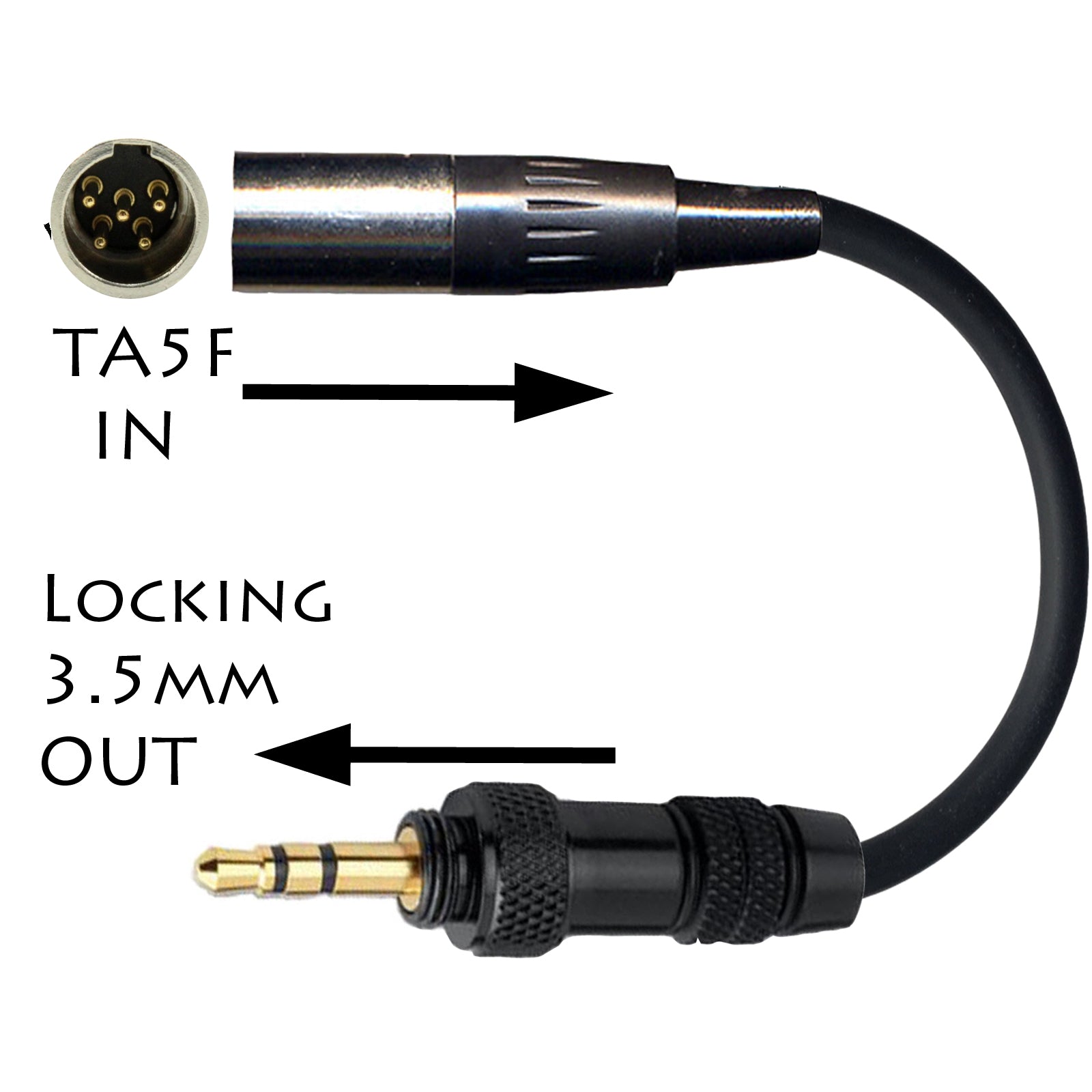 Microphone Adapter to Convert Lectrosonics 5 Pin Mini XLR to Different Body Pack Transmitter Connector
