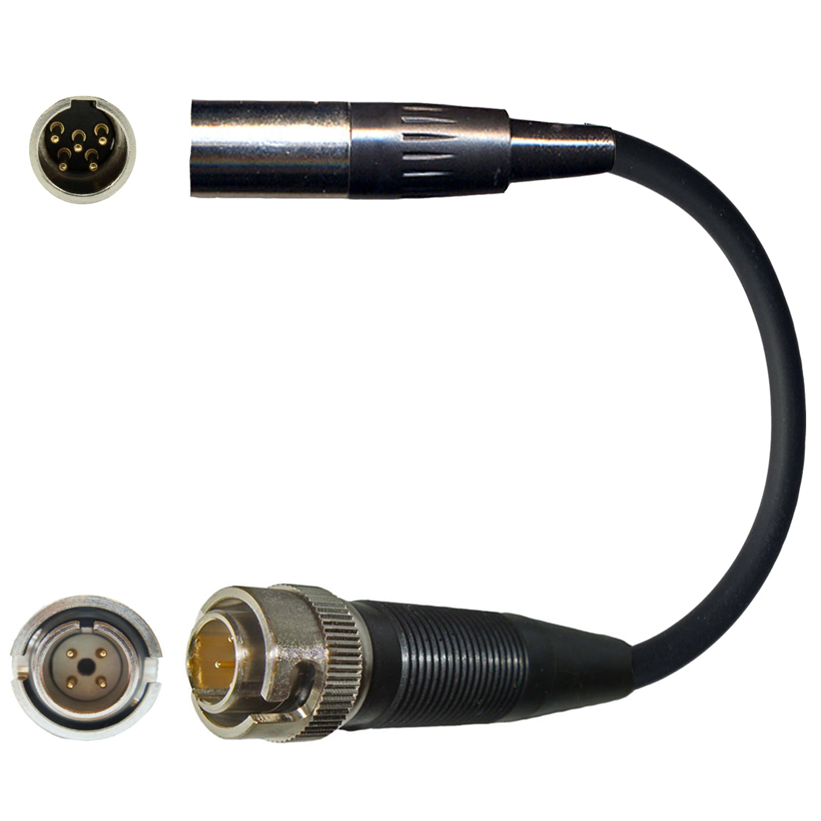 Microphone Adapter to Convert Lectrosonics 5 Pin Mini XLR to Different Body Pack Transmitter Connector