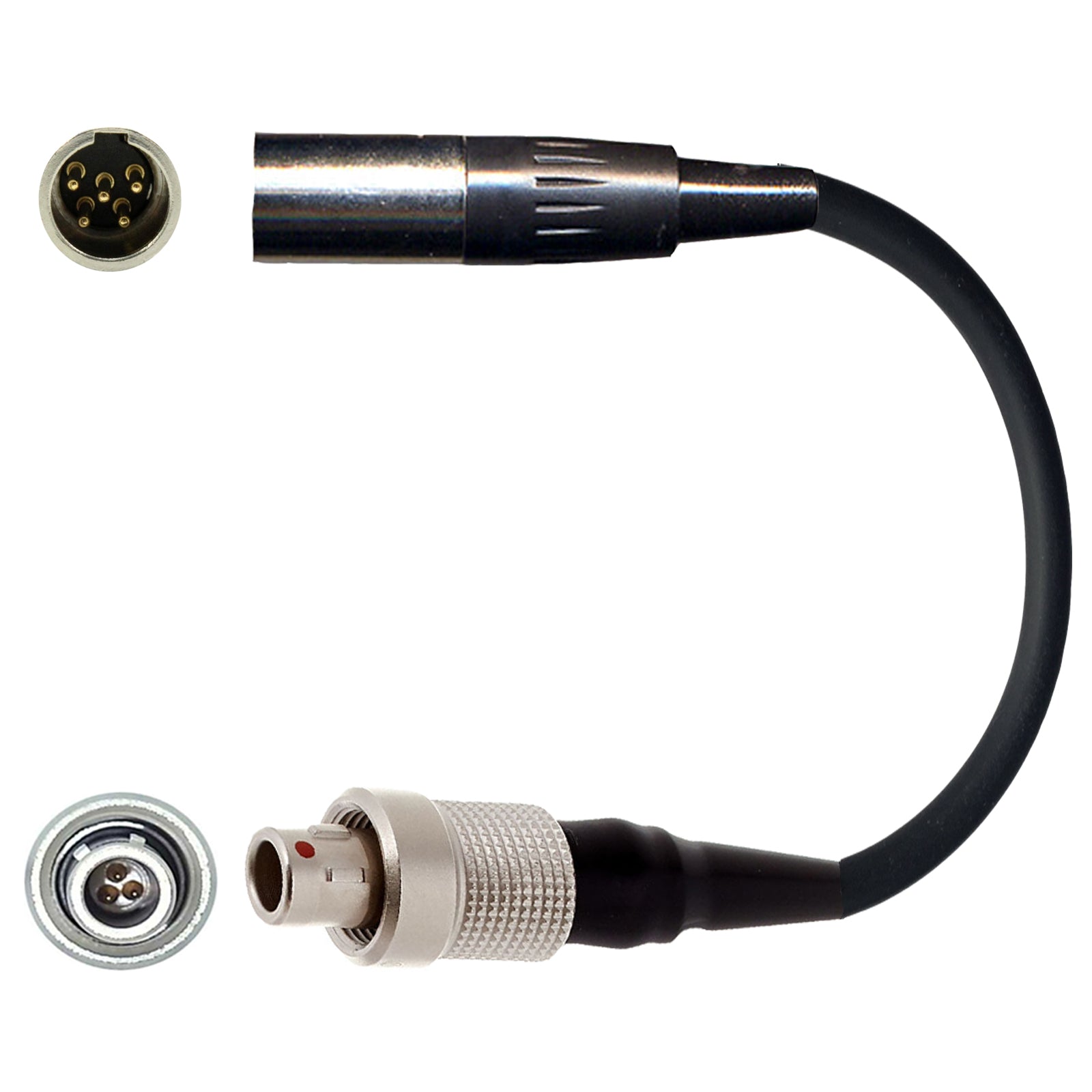 Microphone Adapter to Convert Lectrosonics 5 Pin Mini XLR to Different Body Pack Transmitter Connector