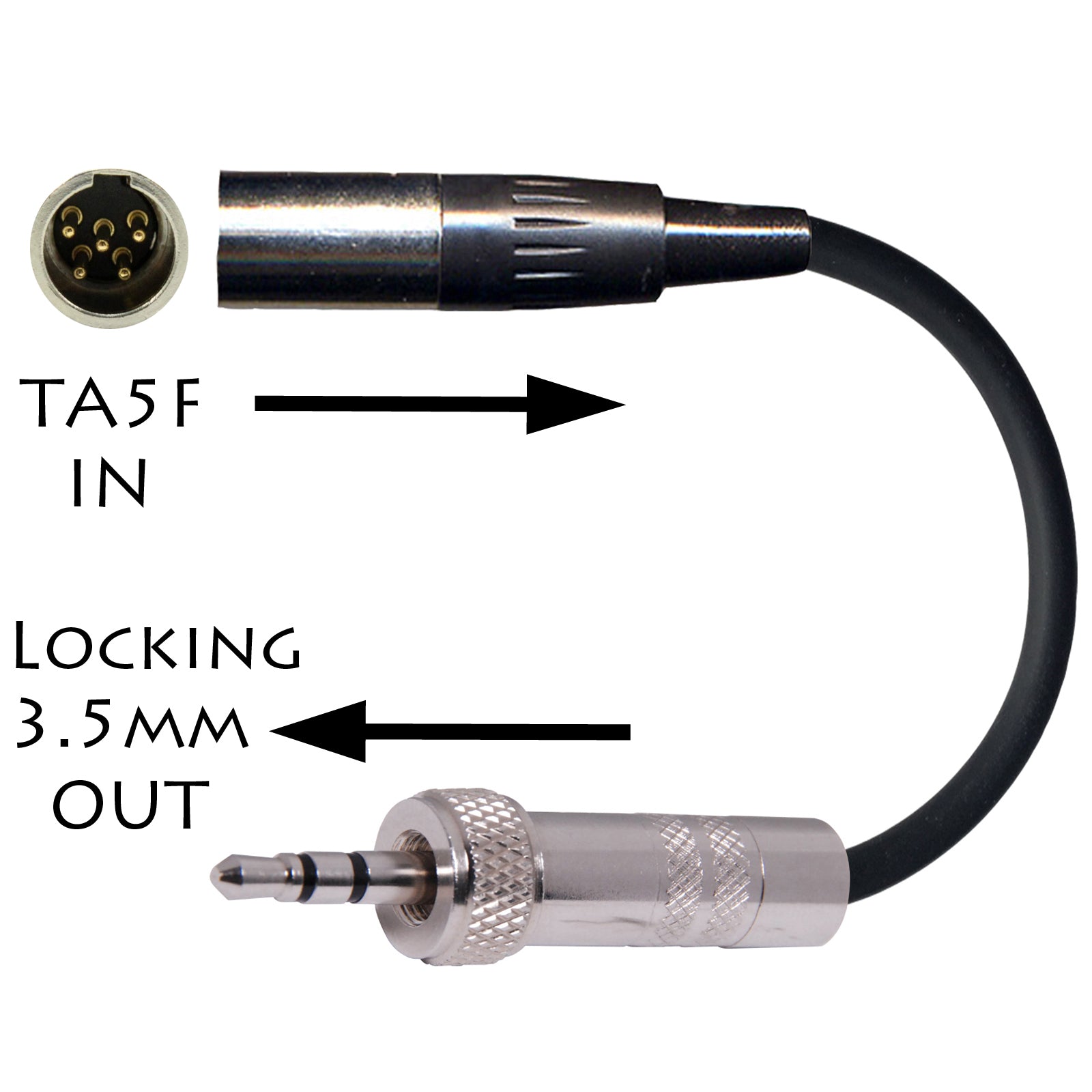 Microphone Adapter to Convert Lectrosonics 5 Pin Mini XLR to Different Body Pack Transmitter Connector