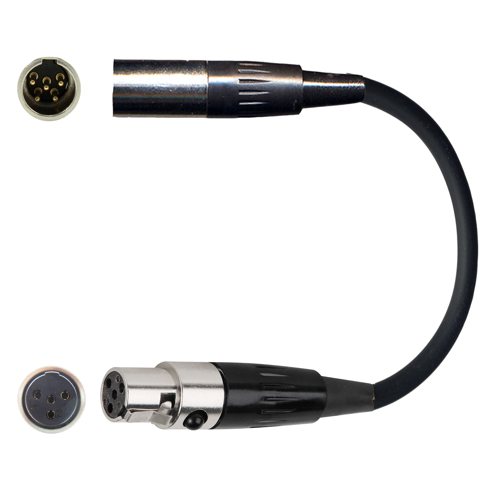 Microphone Adapter to Convert Lectrosonics 5 Pin Mini XLR to Different Body Pack Transmitter Connector