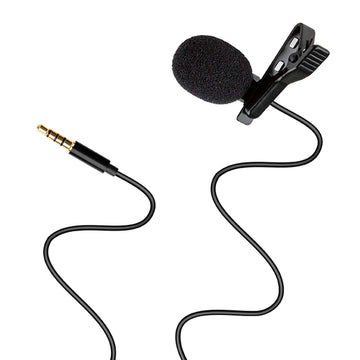 Professional Lavaliere Lapel Microphone Mini Clip On 3.5mm TRRS Jack Plug for Smartphone Tablet