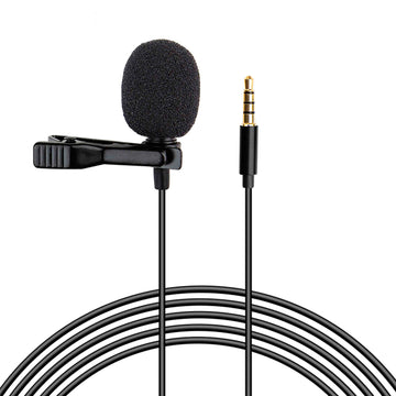 Professional Lavaliere Lapel Microphone Mini Clip On 3.5mm TRRS Jack Plug for Smartphone Tablet