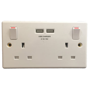 Wireless GSM Audio Monitor & Sound Recorder in Double Wall Socket with Dual USB Phone Charger