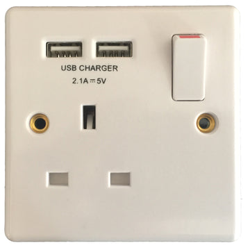 Wireless GSM Audio Monitor & Sound Recorder In Single Wall Socket Electric Outlet with Dual USB 5v Charger Port