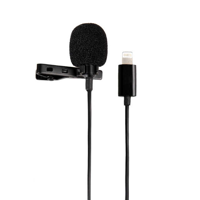 Clip On Lapel Lavalier Microphone for iPhone iPad Lightning Connector 2m, 4m, 6 metre cable length