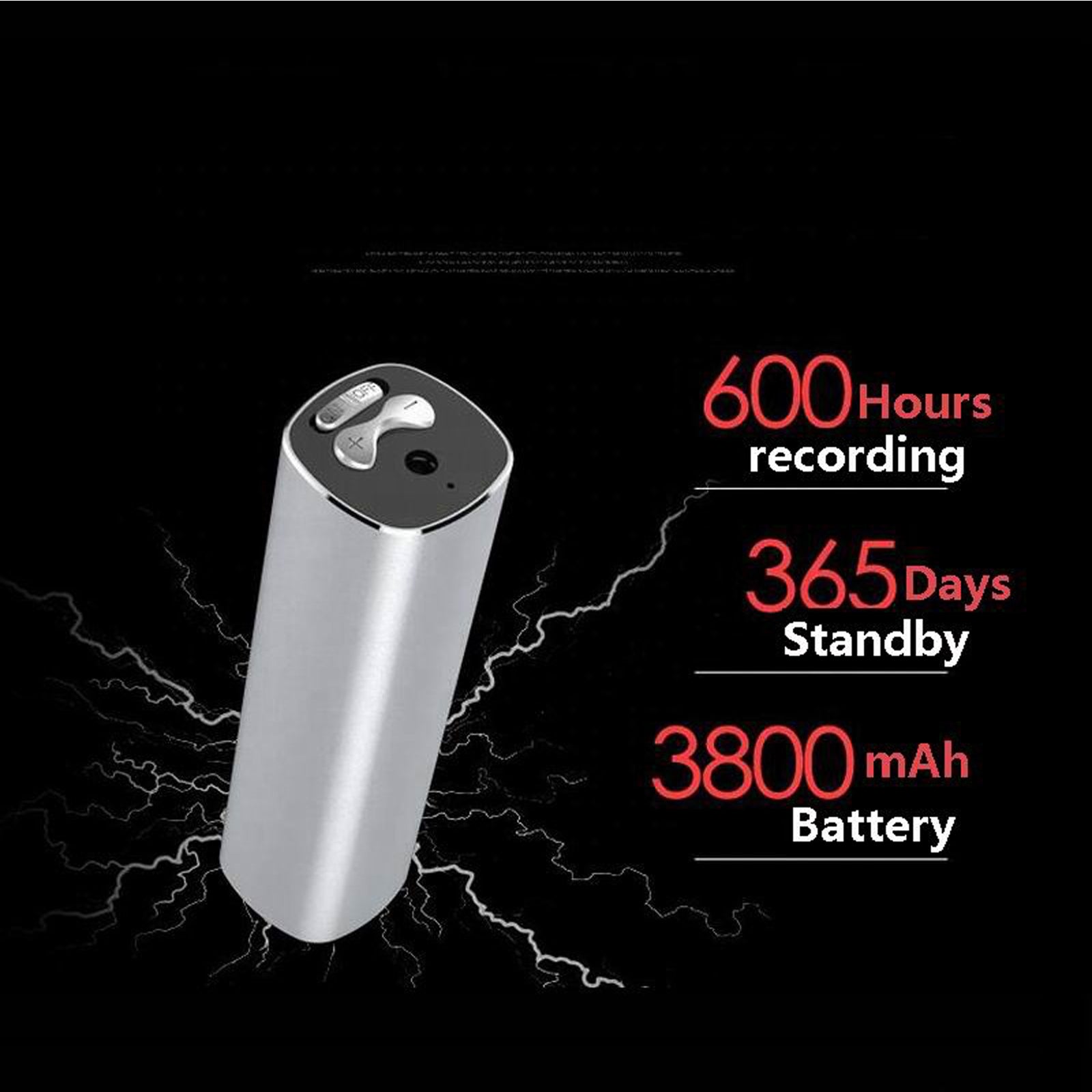 Magnetic Audio Voice Recorder 660 Hours Battery Sound Activated Premium Quality 1536kbps Bit Rate .WAV Format