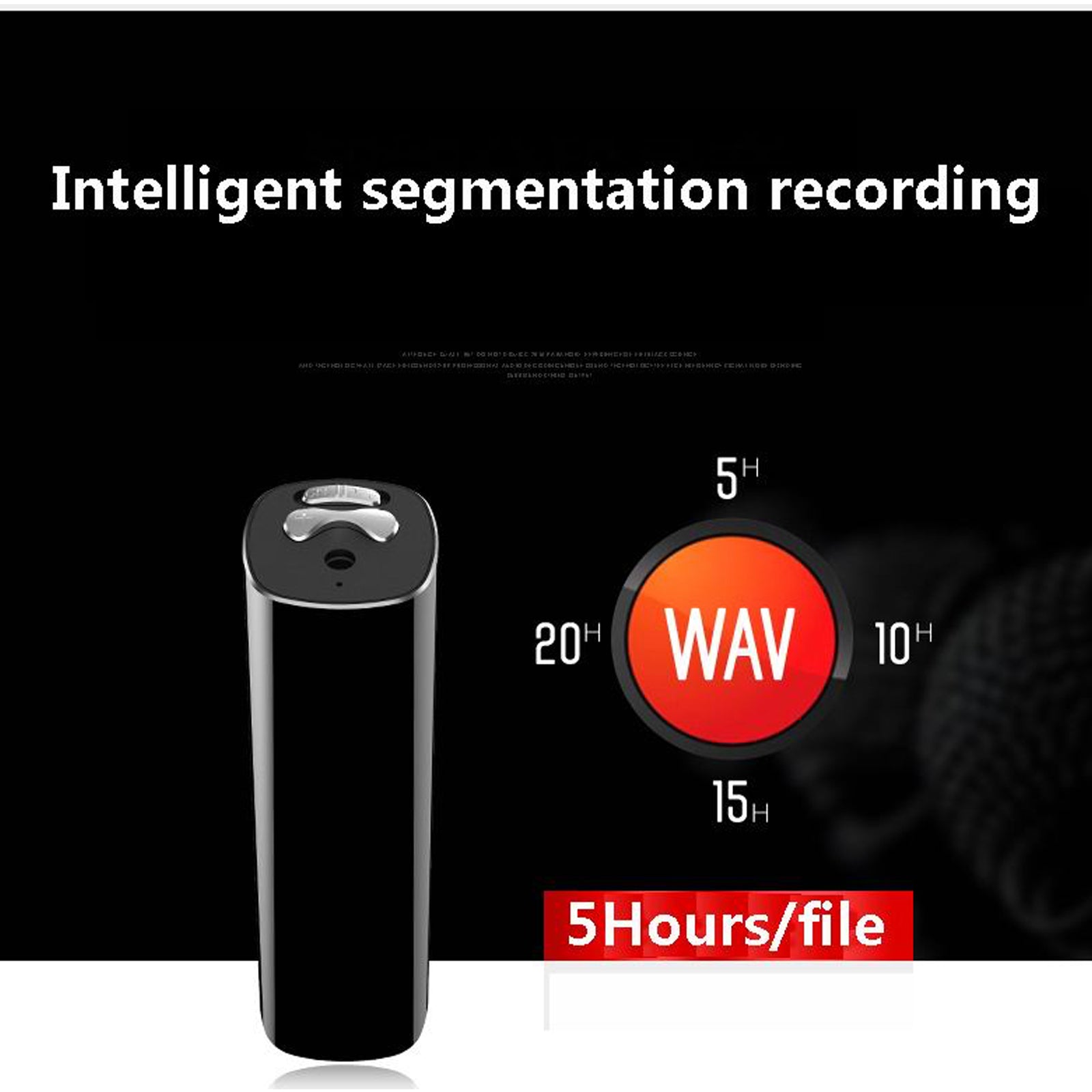 Magnetic Audio Voice Recorder 660 Hours Battery Sound Activated Premium Quality 1536kbps Bit Rate .WAV Format