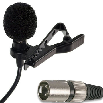 Phantom Powered Microphone Lavaliere Lapel XLR 3 Pin Omnidirectional Mic 9 Metre Cable