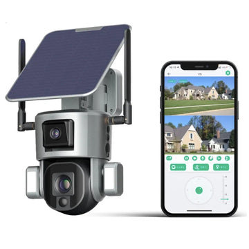 4G Solar PTZ Camera 8MP Dual Lens (4MP+4MP) Auto Human Tracking 10x Optical Zoom Night Vision